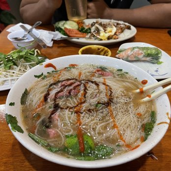 Pho Hoang - Large Pho Tai w extra noodles. Shrimp spring rolls - Vietnamese Near Me - Austin, Texas Pho Hoang - Large Pho Tai w extra noodles. Shrimp spring rolls - Vietnamese Near Me - Austin, Texas