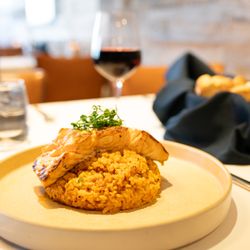 Panache Wood Fire Grill - Salmon and risotto