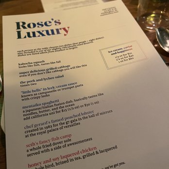 Rose's Luxury - Menu - New American Near Me - Washington, DC, District of Columbia Rose's Luxury - Menu - New American Near Me - Washington, DC, District of Columbia