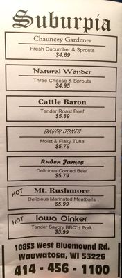 Menu photo 5 The Original Suburpia Wauwatosa, WI Menu photo 5 The Original Suburpia Wauwatosa, WI