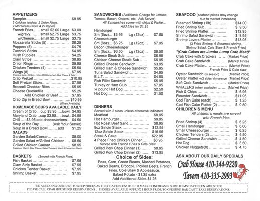 Menu photo 3 Bird River Inn Crab House Middle River, MD Menu photo 3 Bird River Inn Crab House Middle River, MD