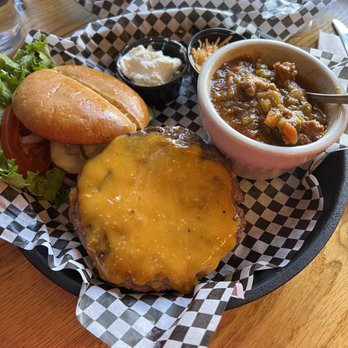 Full Tilt Saloon - Cheeseburger with TOASTED buns. And Green Chili. - Breakfast & Brunch Near Me - Ridgway, Colorado