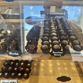 Brasstown Craft Chocolate - Display case of chocolate - Chocolatiers & Shops Near Me - Winston-Salem, North Carolina