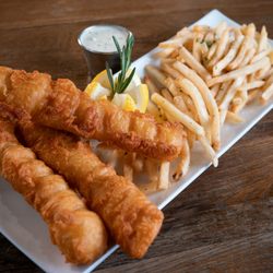 Brewery Draconum - Draconum Saison Beer Battered Fish and Chips, with Alaskan Cod and house made Remoulade sauce with a kick