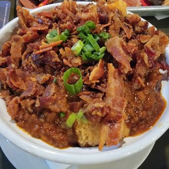 Jester's Dive Bar - Sloppy Joe bowl over tots with bacon and cheese. Pure comfort food goodness - Sports Bars Near Me - Rio Grande, New Jersey