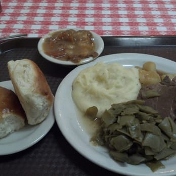 Matthews Cafeteria - Roast Beef mash potatoes green beans and peach cobbler & rolls - Southern Near Me - Tucker, Georgia Matthews Cafeteria - Roast Beef mash potatoes green beans and peach cobbler & rolls - Southern Near Me - Tucker, Georgia