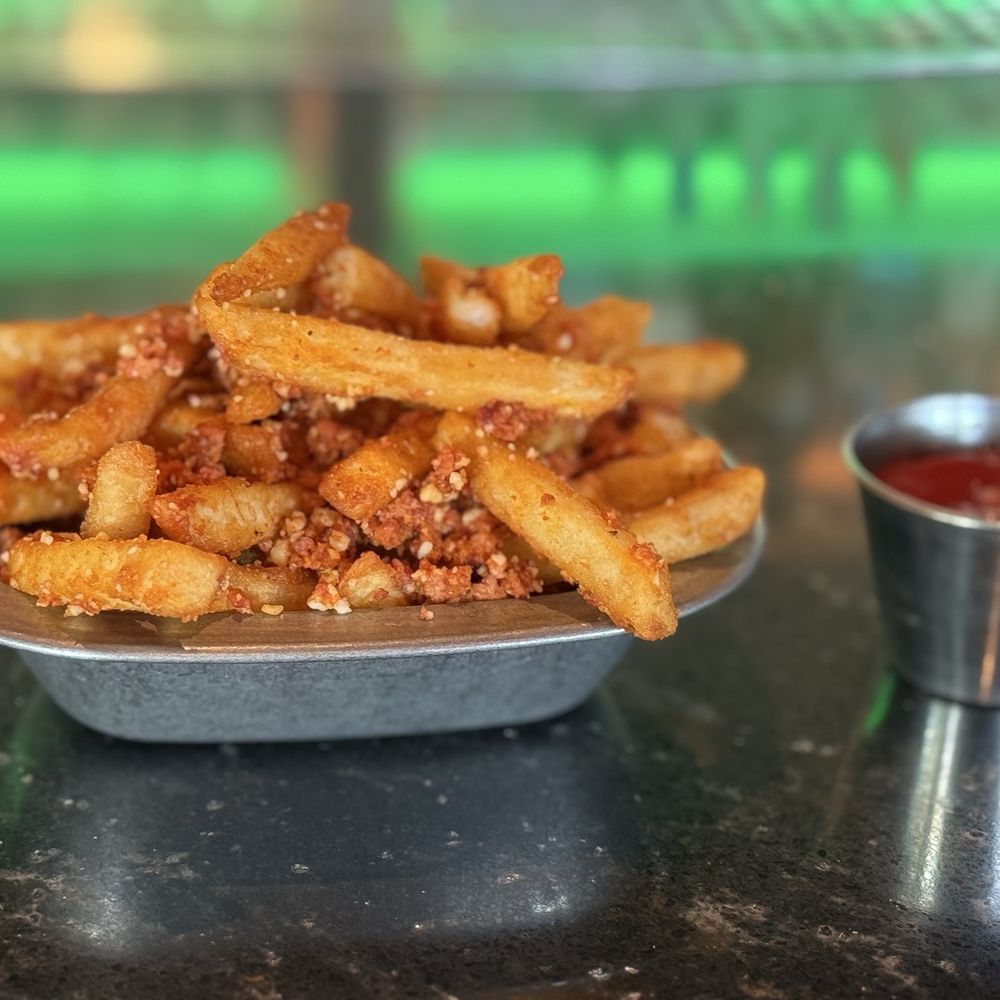 Brewery X - Dirty fries- duck fat, spicy cojita cheese and chorizo - Breweries Near Me - San Diego, California