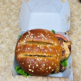 Chick-fil-A - Grilled Chicken Sandwich (overhead view) - Fast Food Near Me - Elmhurst, New York Chick-fil-A - Grilled Chicken Sandwich (overhead view) - Fast Food Near Me - Elmhurst, New York