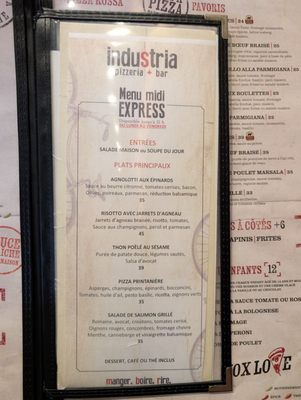 Menu photo 8 Industria Pizzeria + Bar Laval, QC Menu photo 8 Industria Pizzeria + Bar Laval, QC