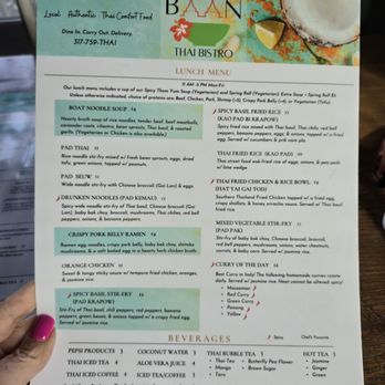 Baan Thai Bistro - Menu - Thai Near Me - Indianapolis, Indiana