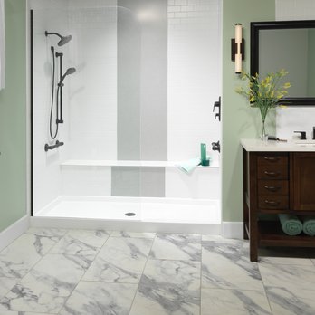 Beartooth Bathrooms - Oversized Shower with Bench. Accent the walls with subway tile. - General Contractors Near Me - Missoula, Montana Beartooth Bathrooms - Oversized Shower with Bench. Accent the walls with subway tile. - General Contractors Near Me - Missoula, Montana