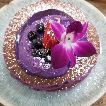 Guieb Cafe - Ube Mascarpone Pancakes #2. - New American Near Me - Aiea, Hawaii