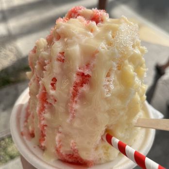 Lahaina Shave Ice - I think this was strawberry, watermelon, pineapple. Very good - Desserts Near Me - Honolulu, Hawaii Lahaina Shave Ice - I think this was strawberry, watermelon, pineapple. Very good - Desserts Near Me - Honolulu, Hawaii