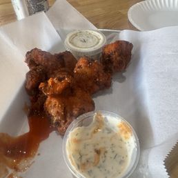 Buffalo cauliflower homemade vegan ranch. Buffalo cauliflower homemade vegan ranch.