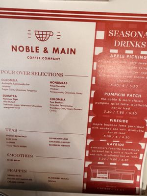 Menu photo 1 Noble & Main Coffee Co. Cartersville, GA