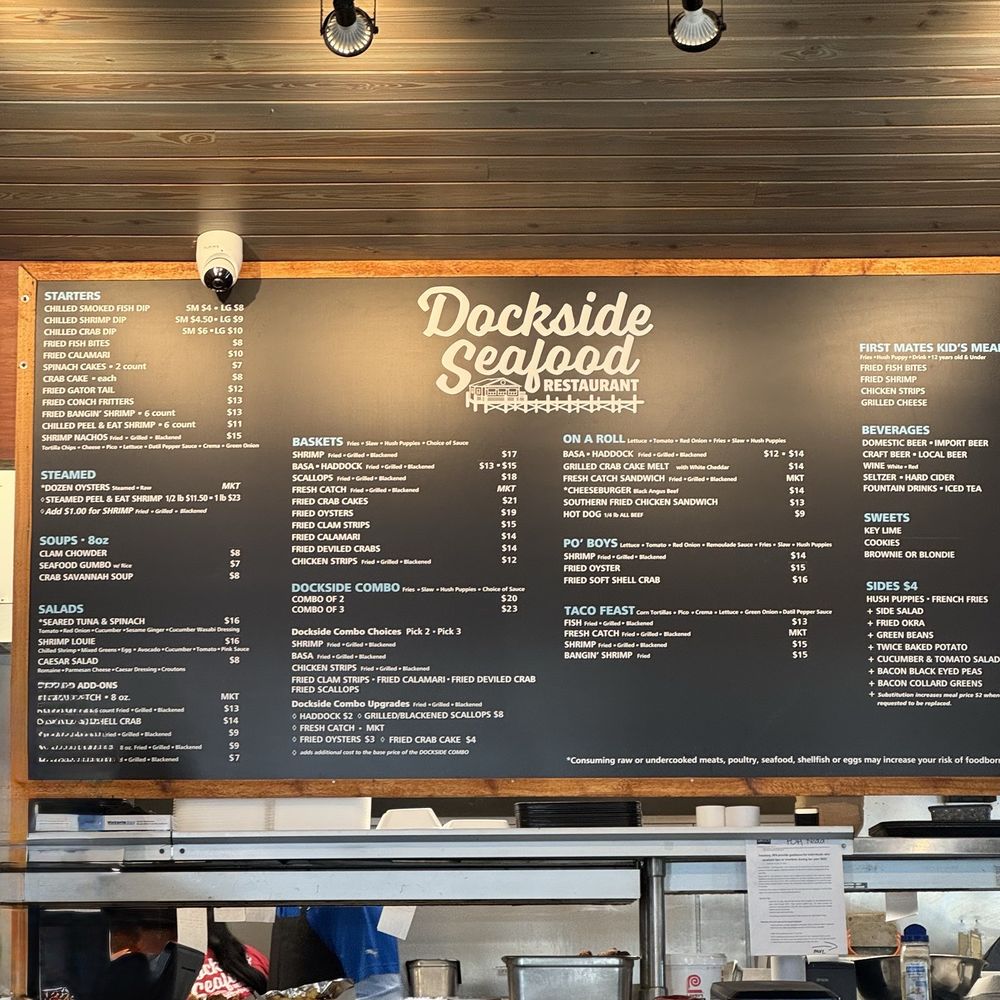 Dockside Seafood Restaurant - Menu Board - Seafood Near Me - Jacksonville Beach, Florida Dockside Seafood Restaurant - Menu Board - Seafood Near Me - Jacksonville Beach, Florida