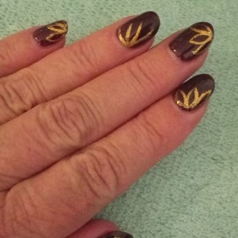 Red Persimmon Nails - Nails by Lee. The color and design suggestions were mine but I let Lee do his thing. Results are great. - Nail Salons Near Me - Las Vegas, Nevada