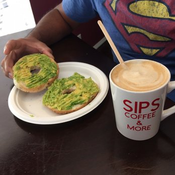 Sips - Everything bagel with avocado and cappuccino. - Shaved Ice Near Me - Round Rock, Texas