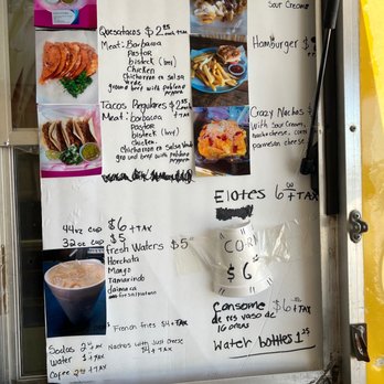 Tacos Koke - a menu on a food truck - Mexican Near Me Tacos Koke - a menu on a food truck - Mexican Near Me