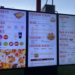 Indi's Fast Food Restaurant - Menu board