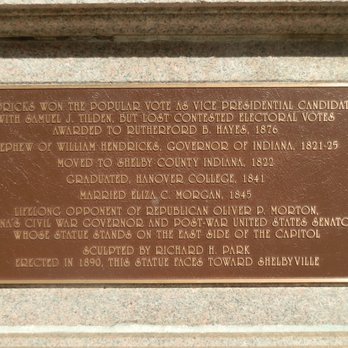 Thomas A. Hendricks Statue - plaque on the statue - Landmarks & Historical Buildings Near Me - Indianapolis, Indiana Thomas A. Hendricks Statue - plaque on the statue - Landmarks & Historical Buildings Near Me - Indianapolis, Indiana