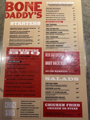 Menu photo 4 Bone Daddy's Arlington, TX