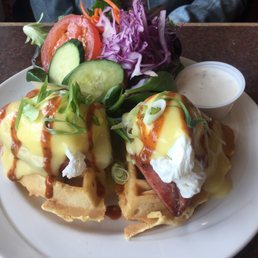 Farmers Benny with the potato waffle