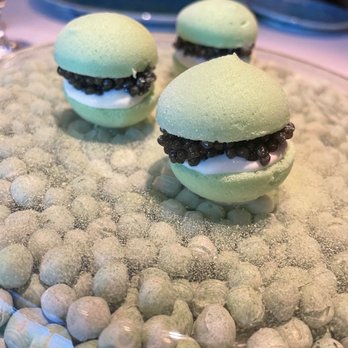 Herons - Caviar and crème fraiche on a savory macaron - Breakfast & Brunch Near Me - Cary, North Carolina