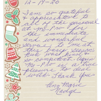 MoPro Mobility - 12/19/25 Service Comment from Ann Marie Nadge - Medical Supplies Near Me - Syracuse, New York