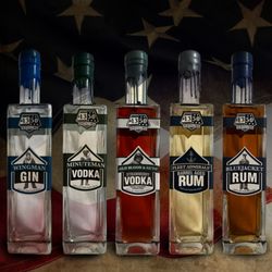 1350 Distilling - The 1350 Distilling vodkas, gin and rum lineup.