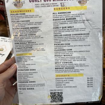 Curly Que Barbeque - Menu - Barbeque Near Me - Bolivar, Missouri