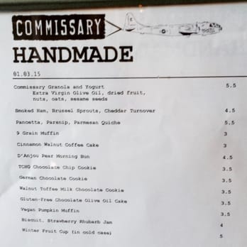 Coffee Commissary - Day's menu - Coffee & Tea Near Me - Los Angeles, California