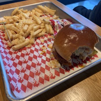 The Budlong Southern Chicken - Irving - The Budlong Original Sandwich with origins sauce. And French fries. Again we were too hungry to take a pic first. - Chicken Shop Near Me - Irving, Texas