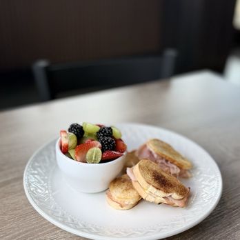Cuban Cafe Kemah - This is the kids meal. Fruit with little ham sliders. - Sandwiches Near Me - Kemah, Texas Cuban Cafe Kemah - This is the kids meal. Fruit with little ham sliders. - Sandwiches Near Me - Kemah, Texas