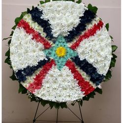 Assyrian Flag with fresh flowers