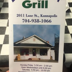 Lane Street Grill - Menu with hrs of service
