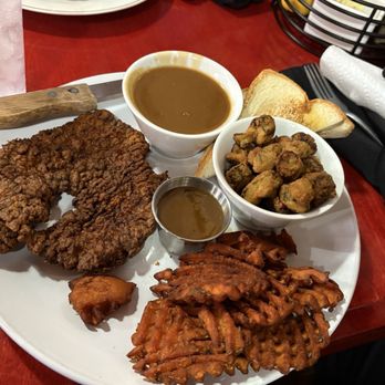 J&D’s Steakhouse - Everything looked overdone esp. the chicken fried steak - Seafood Near Me - Sallisaw, Oklahoma J&D’s Steakhouse - Everything looked overdone esp. the chicken fried steak - Seafood Near Me - Sallisaw, Oklahoma