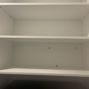 The Home Depot - bracket and holes at eye level. bracket should be below the shelf anyways. What was the installer thinking?? - Hardware Stores Near Me - Nashville, Tennessee The Home Depot - bracket and holes at eye level. bracket should be below the shelf anyways. What was the installer thinking?? - Hardware Stores Near Me - Nashville, Tennessee