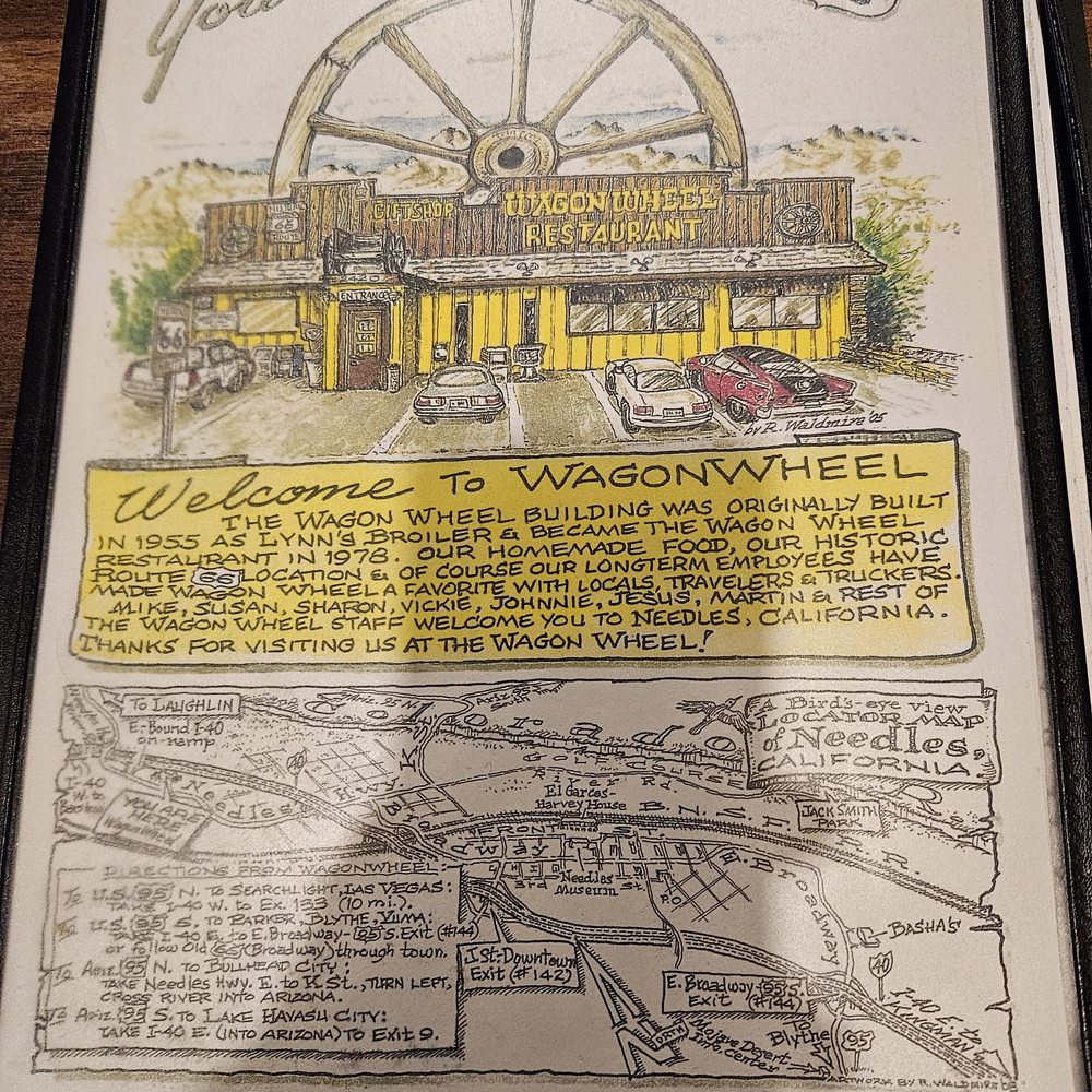 Wagon Wheel Restaurant - Front of the menu - American Near Me - Needles, California Wagon Wheel Restaurant - Front of the menu - American Near Me - Needles, California