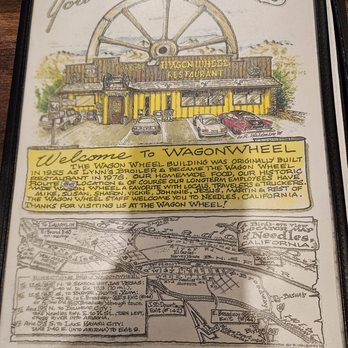Wagon Wheel Restaurant - Front of the menu - American Near Me - Needles, California