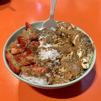 Raw Addiction Plus - IncaMaca Bowl with no honey and added almond butter - Vegan Near Me - Pembroke Pines, Florida Raw Addiction Plus - IncaMaca Bowl with no honey and added almond butter - Vegan Near Me - Pembroke Pines, Florida
