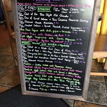Out of the Blue - Menu! Changes every day - Seafood Near Me - Dingle, Kentucky