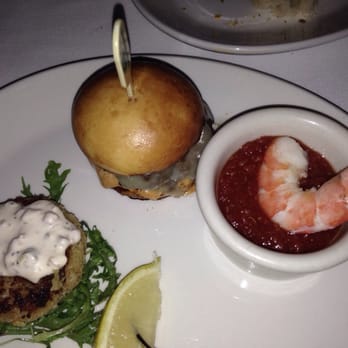801 Chophouse - Petite crab cake, beef slider, and colossal shrimp cocktail - Steakhouses Near Me - Omaha, Nebraska
