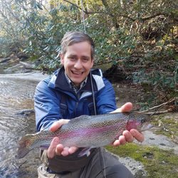 Best Asheville rainbow trout on the fly ever! Nice job will!