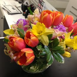 Beautiful spring arrangement for my secretary