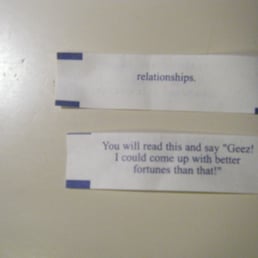 Cool fortunes I got at China City. Cool fortunes I got at China City.