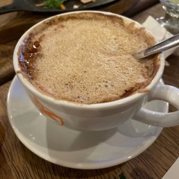 Vegan coffee with soy milk ,