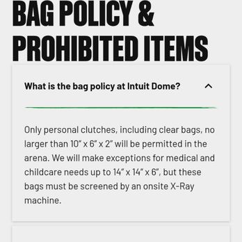 Intuit Dome - Another Bag policy found on the app - Stadiums & Arenas Near Me - Inglewood, California Intuit Dome - Another Bag policy found on the app - Stadiums & Arenas Near Me - Inglewood, California