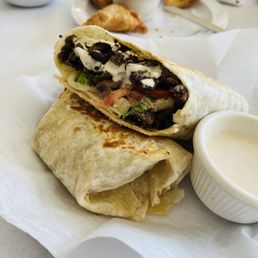 Beef shawarma , samosas