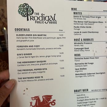 The Prodigal Public House - Menu for drinks - Pubs Near Me - Minneapolis, Minnesota The Prodigal Public House - Menu for drinks - Pubs Near Me - Minneapolis, Minnesota